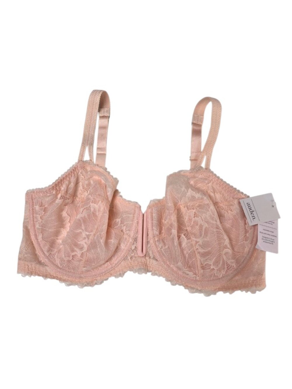 Auden Unlined Balconette Coverage Underwire Bra, Lacey, Pink, Size 38DD